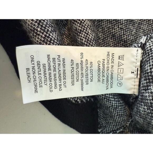 Michael Kors Women’s Size L Turtleneck Cotton Blend Sweater in Black/White - Picture 5 of 11